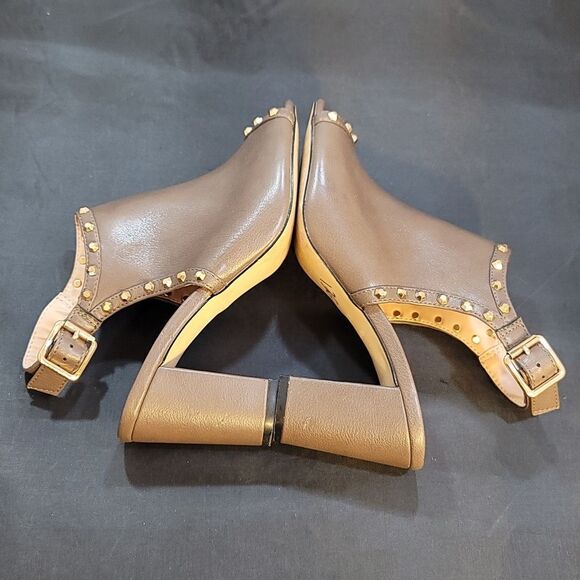 METAPHOR STUDDED SLINGBACK PEEP TOE BLOCK HEEL SANDAL - Picture 9 of 14